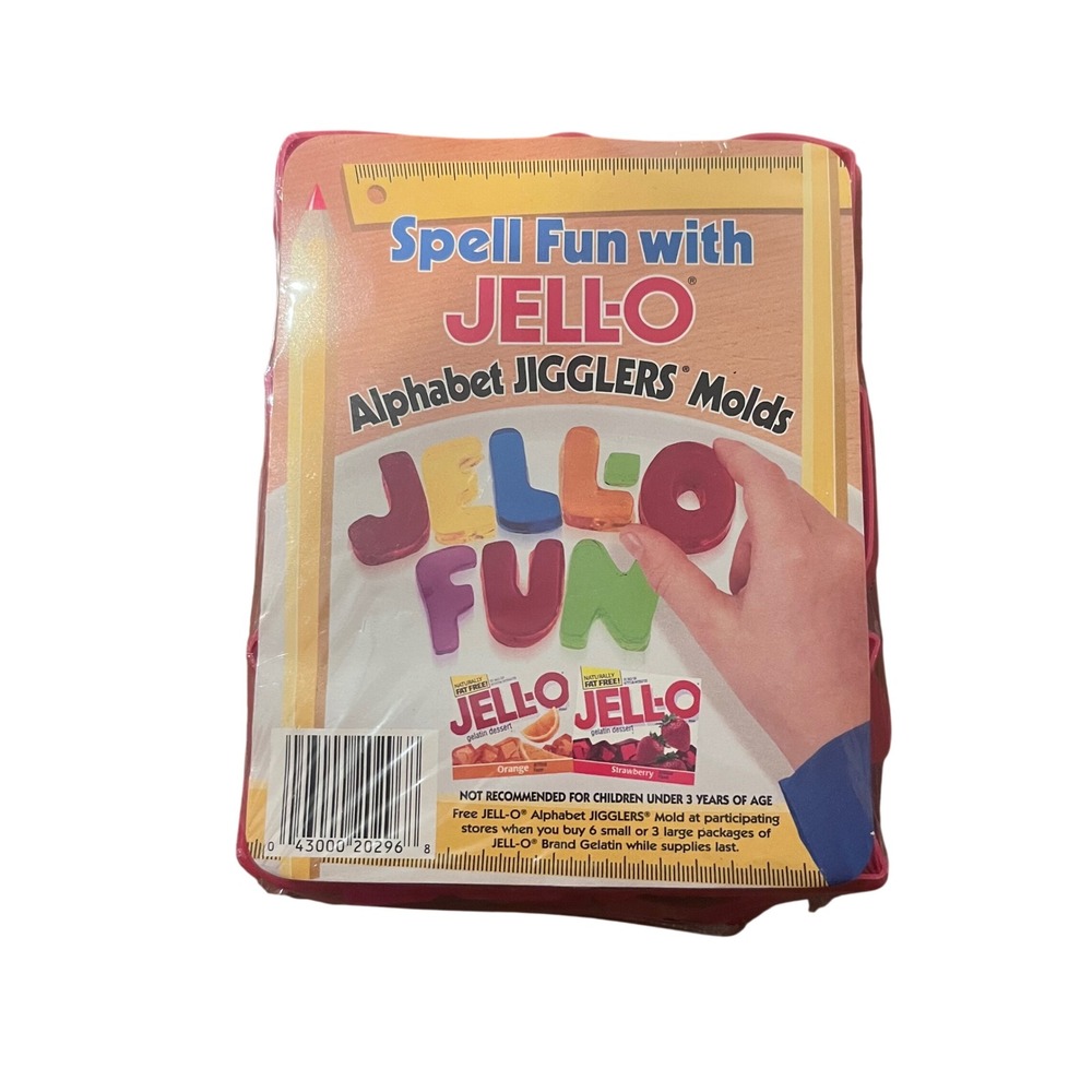 Vintage Jell-O Alphabet Jigglers Molds Red Plastic Letter Sealed New
